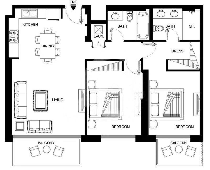 Sea View 2-bedroom - Isle